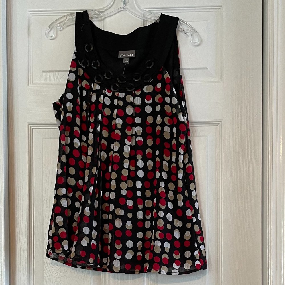 NEW Scoop Neck Polka Dot Top, L